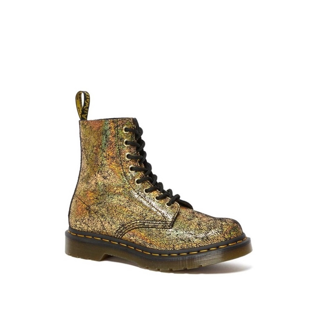NWT Dr. Martens Iridescent Gold Pascal Boots Shoes - Picture 1 of 7
